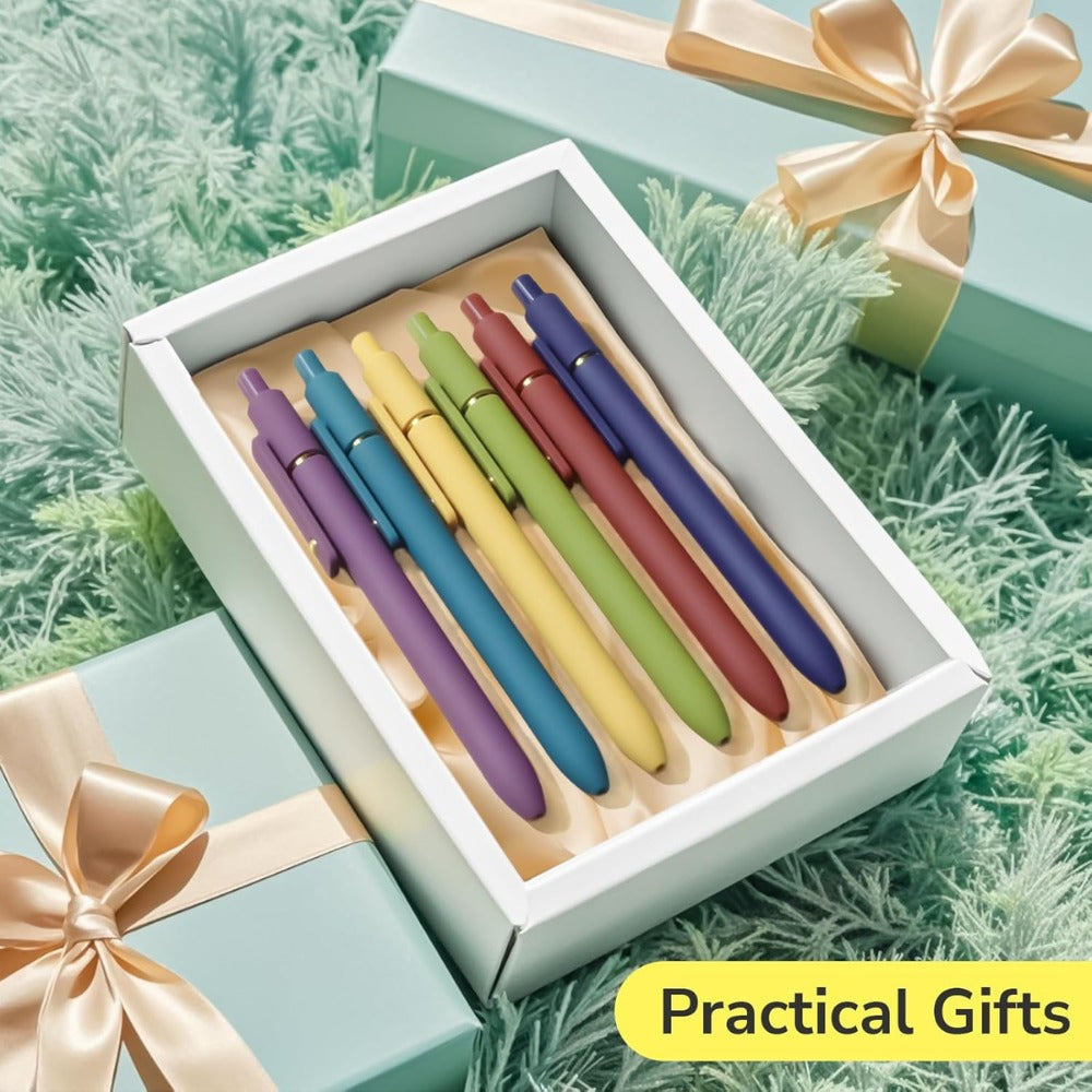 UIXJODO Colorful Gel Pens 6 Pack, 0.5mm Fine Point Multicolor Ink Pens for Journaling, Notes & School